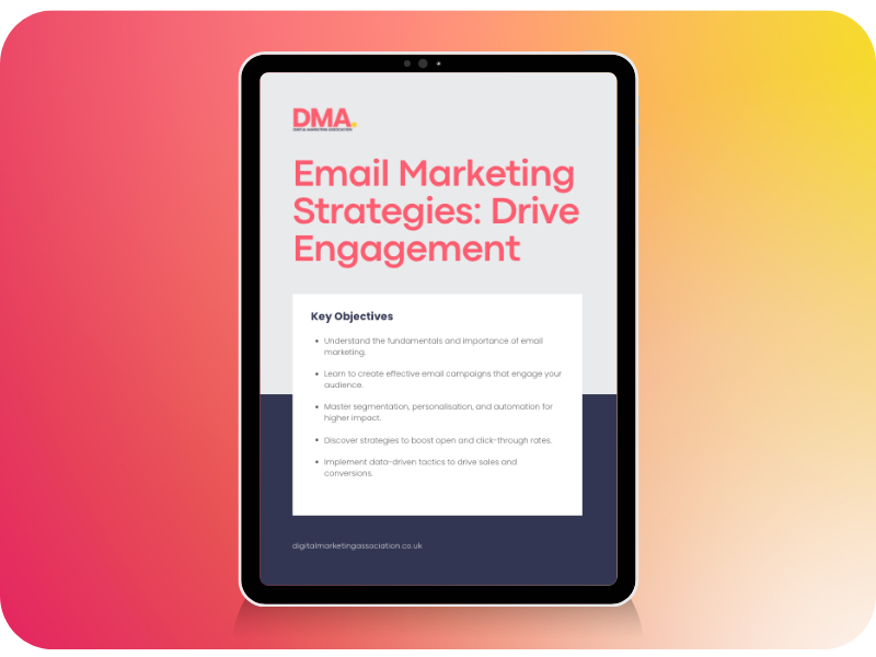 Front cover page of an ebook titled email marketing strategies: drive development